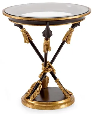Produktbild von Casa Padrino Luxus Barock Beistelltisch Antik Gold / Dunkelbraun - Prunkvoller Massivholz Tisch mit Glasplatte - Luxus Möbel im Barockstil - Barock Möbel - Luxus Qualität - Italy