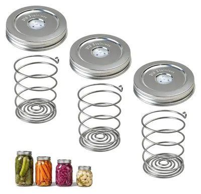 Produktbild von Edelstahl-Fermentationsdeckel für Gemüse (3 Stück)