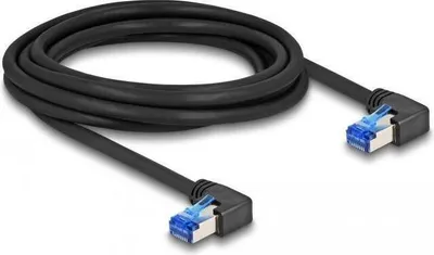 Image de Câble réseau RJ45 Cat6A S/FTP coudé 3 m noir