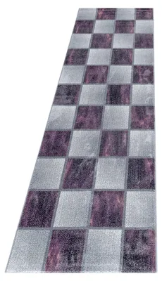 Produktbild von Teppich Läufer Wohnzimmer Lila 80x250 Kariertes Design