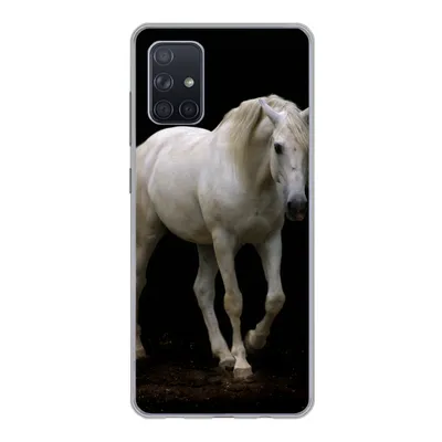Produktbild von MuchoWow® Handyhülle Schutzhülle Hülle für Samsung Galaxy A51 Pferde - Nutztiere - Schwarz Silikon Softcase Handy Hülle - Schutzabdeckung