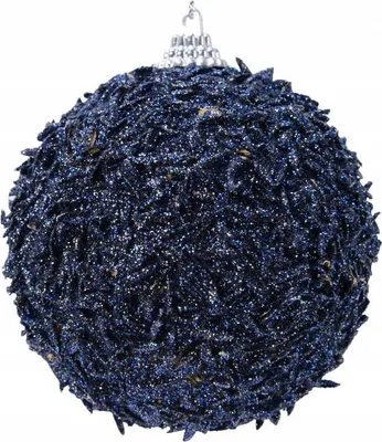Produktbild von Weihnachtskugel für Weihnachtsbaum 8cm Marineblau Glitzer