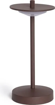 Produktbild von LED Tischlampe Tragbar Außen Metall mit Batterie USB wiederaufladbar Estepona Braun