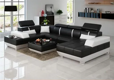 Produktbild von Design Wohnlandschaft U Form big Ecksofa Sofa Couch Polster xxl Garnitur Leder