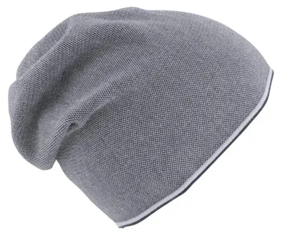 Fiebig leichte Strick-Beanie zweifarbig meliert in grau
