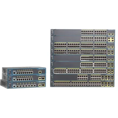 Produktbild von Cisco Catalyst 2960, Managed, L2, Fast Ethernet (10/100), Vollduplex, Rack-Einbau, 1U