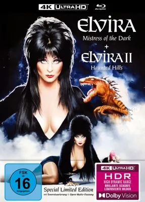 Produktbild von Elvira - Herrscherin der Dunkelheit (inkl. Elvira's Haunted Hills) (Ultra HD Blu-ray & Blu-ray im Mediabook)