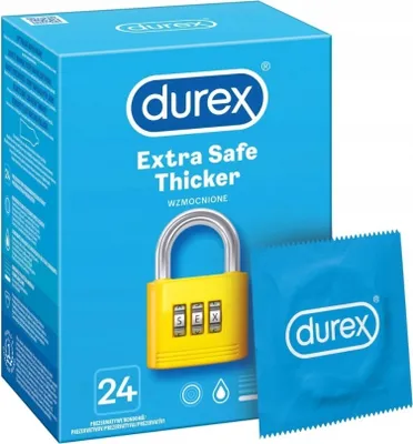 Produktbild von Durex Extra Safe Thicker Prezerwatywy wzmocnione, 24 sztuki