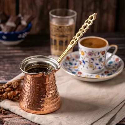 Produktbild von Koperen Arabische Koffiepot mit Handgriff und Mini-Topkachel