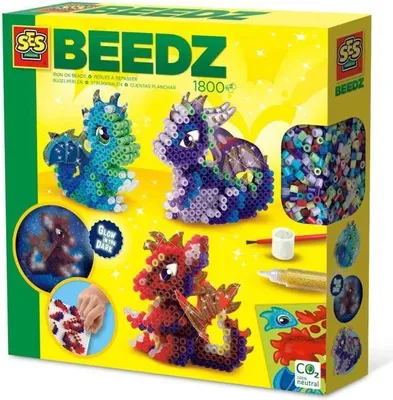 Image de Perles à Repasser Dragons SES Creative Beedz, 1800 Perles, Activité Créative 3D, 5+