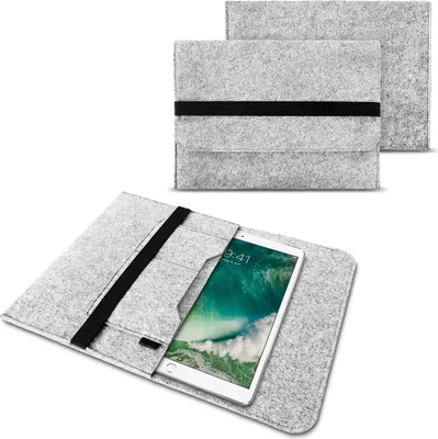 Produktbild von Tablet Tasche für Apple iPad Pro 2017 2018 Pro 10.5 Filz Hülle Schutzhülle CoverFarben:Hell Grau