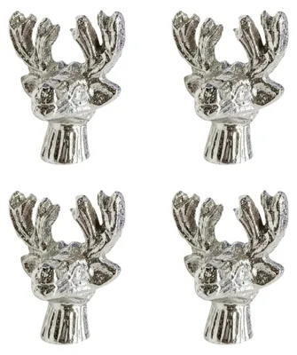Produktbild von 4er Set Kerzenstecker Rentier Silber Aluminium