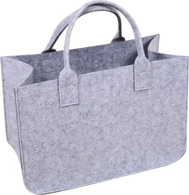 Productafbeelding van Unyqoos® Viltentas – boodschappentas en opbergtas, 40x25x20 cm, 3 mm vilt, grote draagtas met handgreep, opvouwbaar, geschikt voor hout en boodschappen