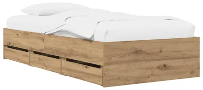 Obrázek produktu pro Postel s úložným prostorem, ručně vyrobená, buk, 80 x 200 cm