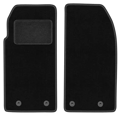 Produktbild von Velours-Fußmatten Vorne passend für Peugeot 205 (Cabrio, Bj. 1983-1998) –  schwarz, passgenau, mit Befestigungen set 2 Stk. - STANDARD