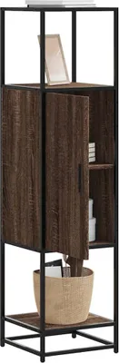 Immagine prodotto di vidaXL Credenza marrone effetto rovere 35,5x35x139cm materiale legno metallo