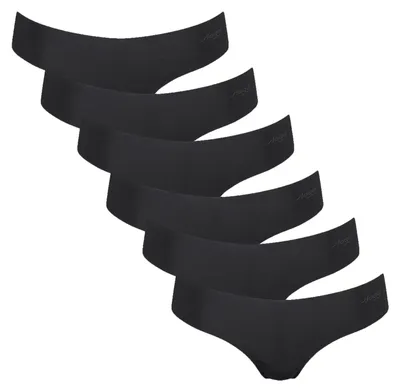 Produktbild von sloggi Damen String 6-Pack ZERO Microfibre 2.0 Hipstring - BLACK - Größe XL