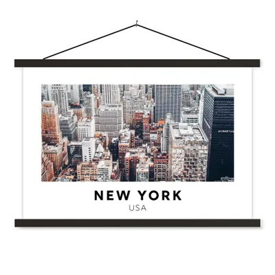Produktbild von MuchoWow® Textilposter New York - Amerika - Architektur 120x80 cm mit schwarzem Rahmen - Wanddeko