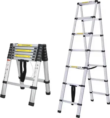 Produktbild von Teleskopische Klappleiter – 2 m + 2 m, Aluminium