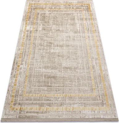 Immagine prodotto di Tappeto moderno DUKE 51523 beige / oro - Cornice strutturata, molto morbida, frange beige 180x270 cm