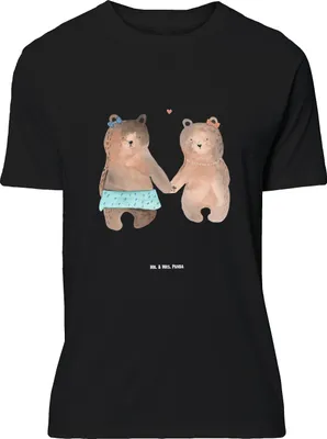 Produktbild von Mr. & Mrs. Panda Tshirt Bär Freundin - Schwarz - Geschenk, Teddy, T-Shirt, mit Spruch, Beste Freund Liebe Liebesbeweis Verliebt Kumpel Kumpeliene, Lustiges, Oversize