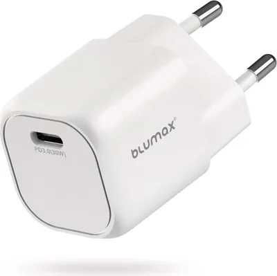 Produktbild von Blumax 30W USB-C GaN Charger Schnell-ladegerät Netzteil mit PD 3.0 kompatibel mit iPhone 14 /13 /12/ Pro & Max Serie, iPad und Samsung-Geräte