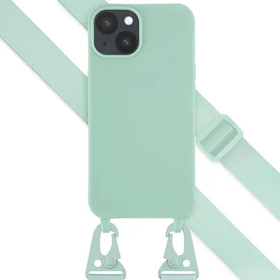 Immagine prodotto di Custodia in silicone Selencia con cinturino rimovibile iPhone 14 - Turchese