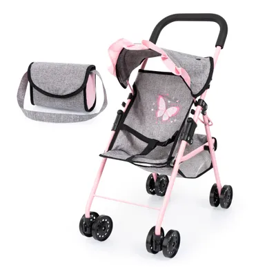 Produktbild von Bayer Design 21533AD Puppenbuggy mit Dach, integriertem Korb, Tasche, Doppelräder, faltbar