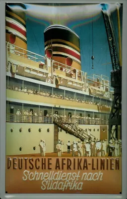 Produktbild von Blechschild Deutsche Afrika Linie Dampfer Schnelldienst nach Südafrika Schiff Schild Nostalgieschild