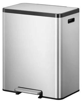 Image de EKO - EcoCasa 2 Poubelle à pédale de recyclage 30+30 litres - Acier inoxydable - Acier inoxydable mat