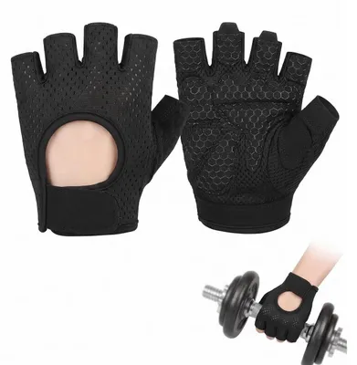 Immagine prodotto di Guanti da fitness, guanti da allenamento, neri, taglia S, antiscivolo, per una presa sicura