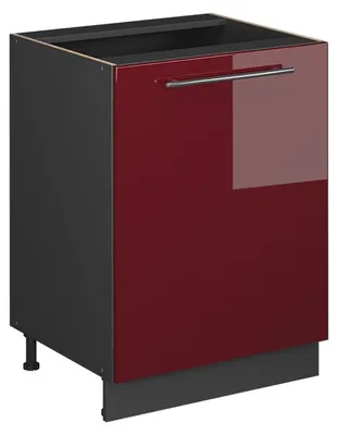 Obrázok produktu pre Kuchynská spodná skrinka Vicco Fame-Line Bordeaux vysoký lesk/antracitová 60 cm 1 dvere bez pracovnej dosky, Model 65153