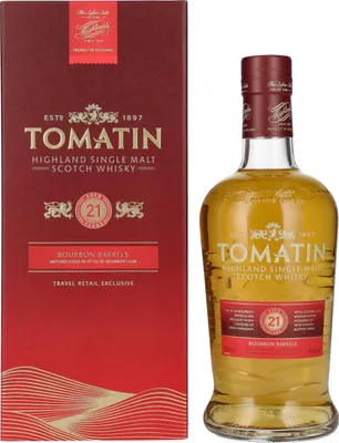 Produktbild von Tomatin 21 Years Old BOURBON CASKS Travel Retail Exclusive 46% Vol. 0,7l in Geschenkbox