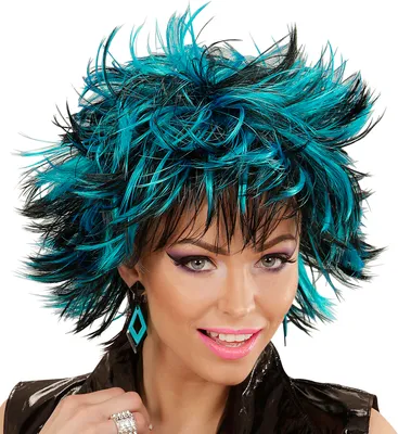 Produktbild von Nancy 80er Jahre Perücke schwarz-blau