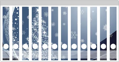 Produktbild von Wallario Ordnerrücken Sticker, selbstklebend für schmale Ordner, 12 Stück, Motiv Glitzernder Tannenbaum mit Schneeflocken