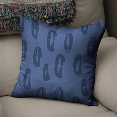 Kissenhülle 43x43 cm, Polycotton, Blau, Reißverschluss, pflegeleicht