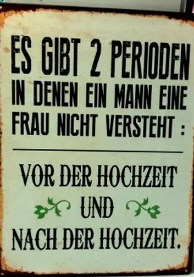 Produktbild von Wandbild Schild aus Metall Spruch - Perioden