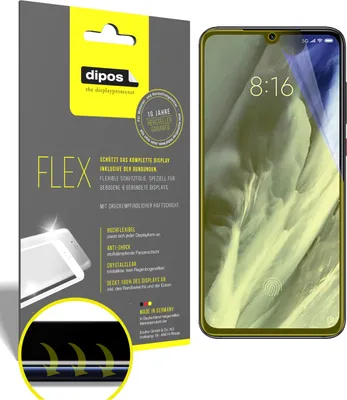 Produktbild von 2x Schutzfolie für Xiaomi Mi 9 Pro 5G Folie, 100% Displayabdeckung, dipos Flex