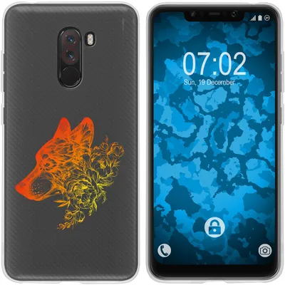 Produktbild von PhoneNatic Case kompatibel mit Xiaomi Pocophone F1 Silikon-Hülle Floral Wolf M3-2
