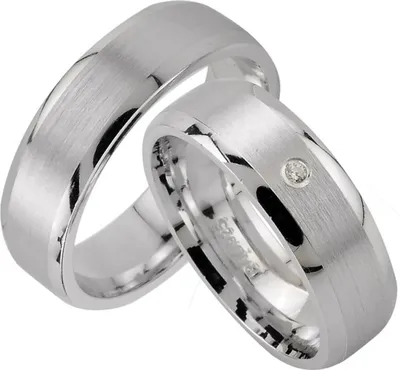 Produktbild von Silber 925 , Trauringe mit Gratis Gravur Hochzeitsringe Eheringe Partnerringe Ohne Steine und 1 Steinen J25-1