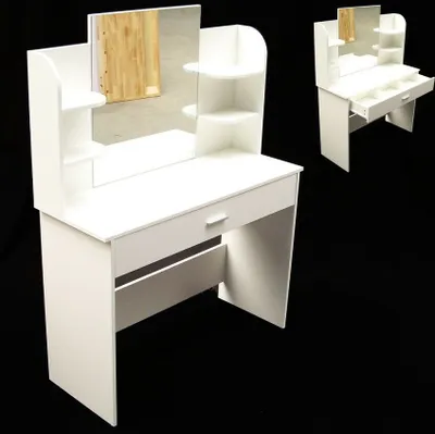 Produktbild von Schminktisch Frisiertisch Kosmetiktisch Kommode Spiegel weiß modern 57047