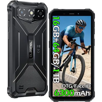 Produktbild von OUKITEL G3 Outdoor Smartphone 16GB+64GB/1TB Outdoor Handy Ohne Vertrag, 6'' Smartphone,6300mAh Baustellenhandy,13MP IP68 Wasserdicht/IP69K/OTG,Schwarz