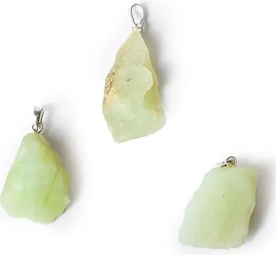 Immagine prodotto di Nuovo Ciondolo In Giada (serpentino) Con Pietra Preziosa Grezza - Confezione Da 3 Pezzi ± 3,5 Cm