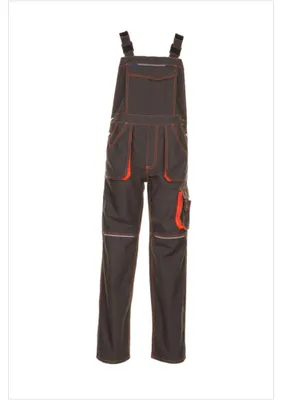 Productafbeelding van Planam werkbosch broek, model Basalt Neon, met kniestukken, kleur olijfgroen/oranje, maat 64, artikelnummer 6232064