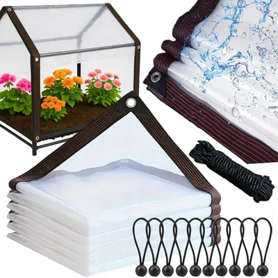 Produktbild von Abdeckplane für Garten & Terrasse - 3x3 m - Transparent - Schutzplane mit Ösen