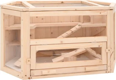 Produktbild von Möbel Glamour Hamsterkäfig 80x40x43 cm Massivholz TanneHome