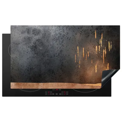 Produktbild von KitchenYeah© Herdabdeckplatte Abstrakt - Gold - Design , 91x52cm, Küche Deko, Glaskeramikkochfeld Herdabdeckung, Abdeckplatte fùr Kochfeld