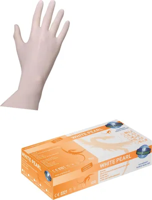Produktbild von Einweghandschuhe Nitril Unigloves White Pearl GrößeM 100 Stück
