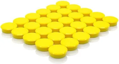 Obrázek produktu pro Silné malé kulaté magnety na magnetické tabule, 30 ks, magnety na ledničku, žluté