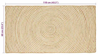 Image de vidaXL Tapis de salon Blanc 60 x 110 cm Jute
